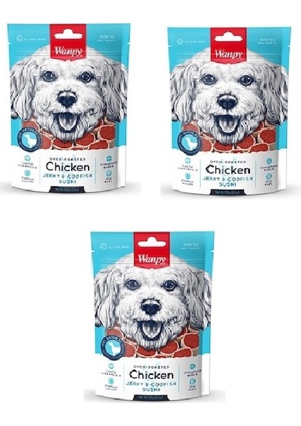 Tavuk ve Morina Balık Sushi Köpek Ödülü 100 Gr. x 3 Adet