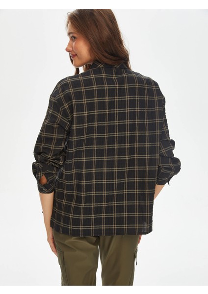 Trok Taşlı Kareli Krinkl Gömlek 69314 fırsatları