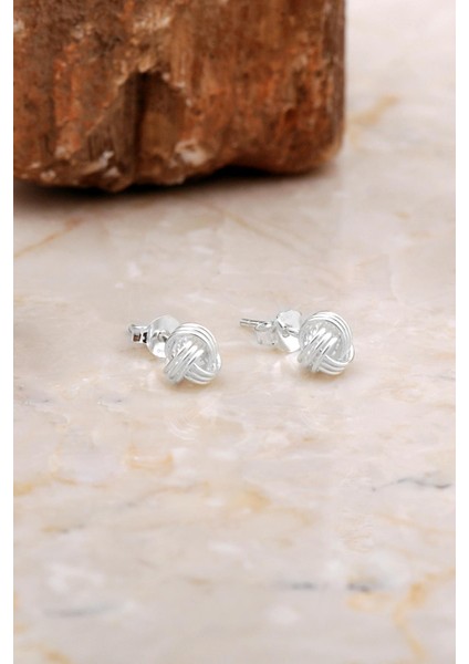 6 mm Büyük Boy Sarma Elişi Gümüş Küpe 7069