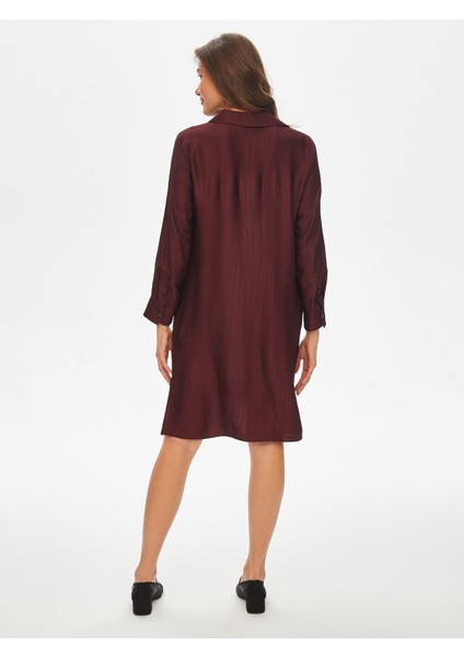 Kendinden Dokulu Cep Detaylı Torba Elbise 69219 modelleri