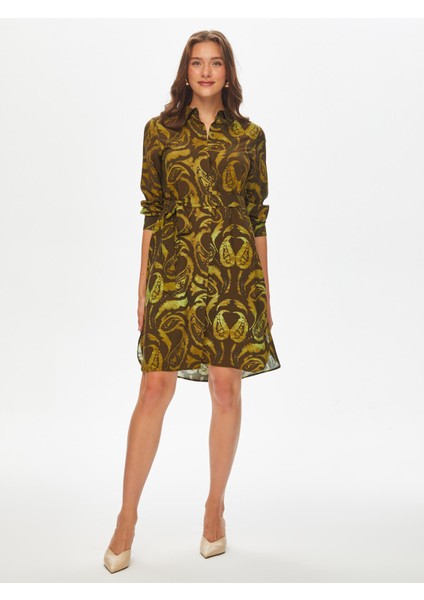 Paisley Desen Viskon Gömlek Elbise 69222 fiyatları