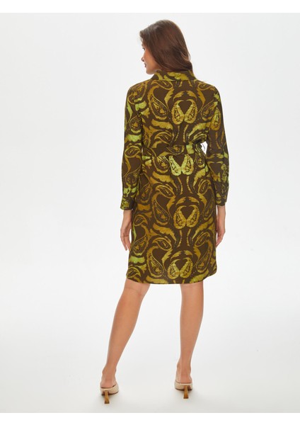 Paisley Desen Viskon Gömlek Elbise 69222 fırsatları
