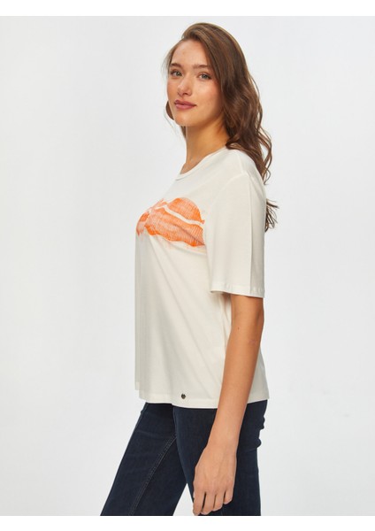 Relax Önü Comfort Baskılı Yuvarlak Yaka T-Shirt 69778 modelleri