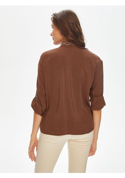 Trok Taş Süslemeli Modallı Gömlek 69313 modelleri