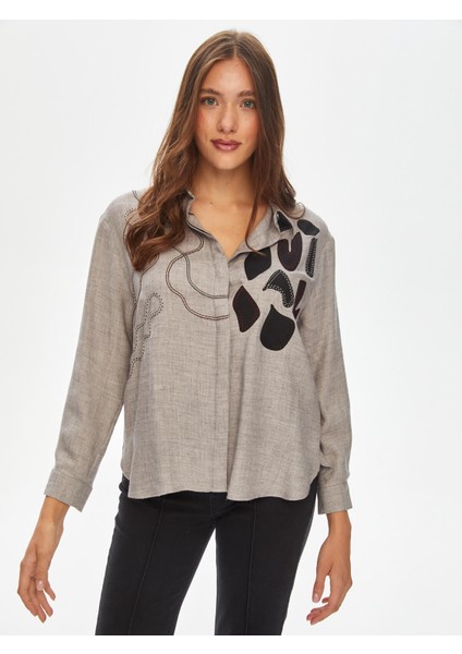 Aplike ve Punch Nakış Detaylı Gömlek 69312 fiyatları