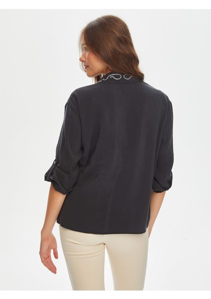 Trok Taş Süslemeli Modallı Gömlek 69313 modelleri