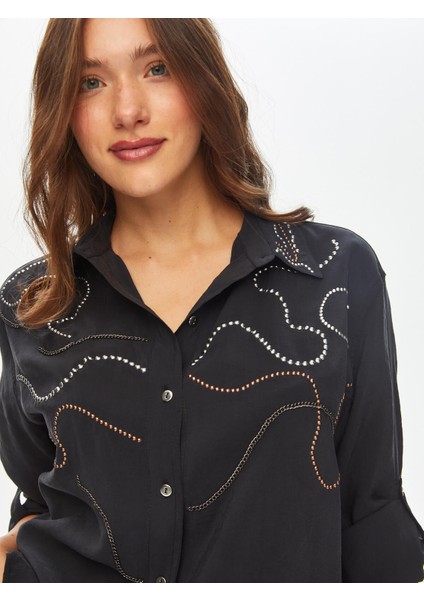Trok Taş Süslemeli Modallı Gömlek 69313 fırsatları