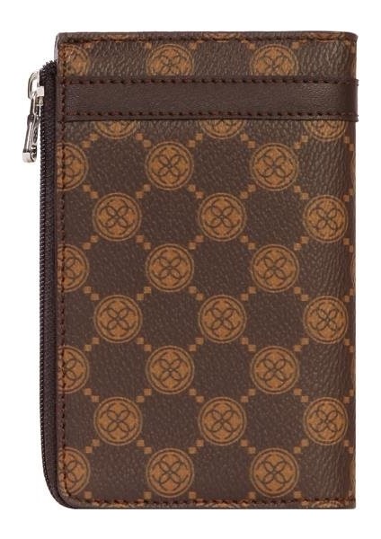Unisex Monogram Deri Fermuarlı Kartlık – 2512Ms - Kahverengi