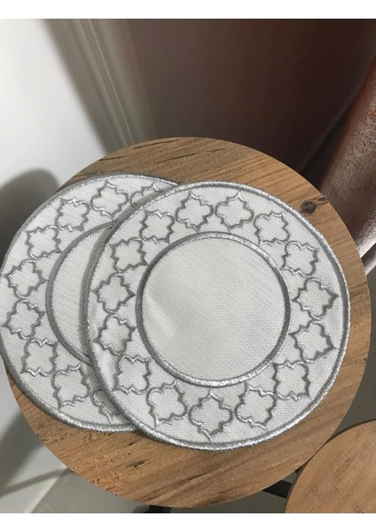 Nivemeshome Fas Nakışlı Gümüş Oval (6 Adet) Keten Kokteyl Peçetesi Kahve Yanı Sunumluk fırsatları