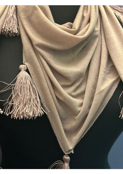 Püsküllü Penye Pamuklu Kadın Fular Şal 140X60 cm fiyatları