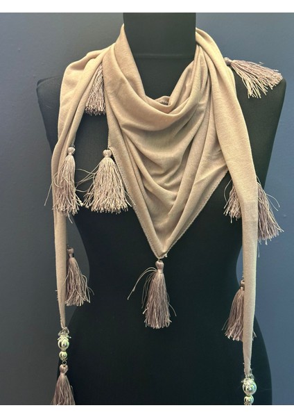 Püsküllü Penye Pamuklu Kadın Fular Şal 140X60 cm modelleri
