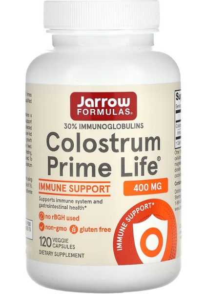 Jarrow Formulas Colostrum Jarrow Primelife 400mg 120 Capsul Vücudun Savunma Sistemi  Usa