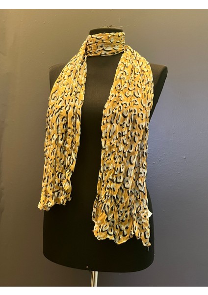 Pamuk Leopar Desenli Tasarım Fular Şal 140X50 cm fiyatları