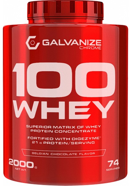 Nutrition 100 Whey Protein 74 Servis 2000 gr Belçika Çikolatası