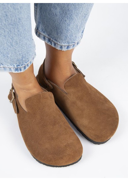 Holly 2 Kadın Deri Hakiki Deri Kemerli Tokalı Sabo Taba Sandalet fiyatları