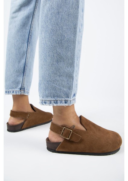 Holly 2 Kadın Deri Hakiki Deri Kemerli Tokalı Sabo Taba Sandalet indirimleri