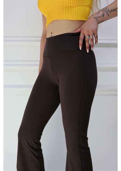 Ispanyol Paça Yüksek Bel Tayt Acı Kahve fiyatları