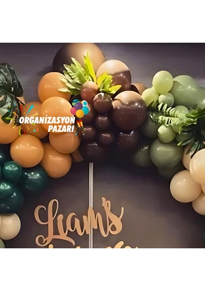 Balon Seti Küf Yeşili-Çikolata Kahve-Çöl Kumu-KoyuYeşil-Deniz Kumu 100 Lü Balon Zinciri Seti