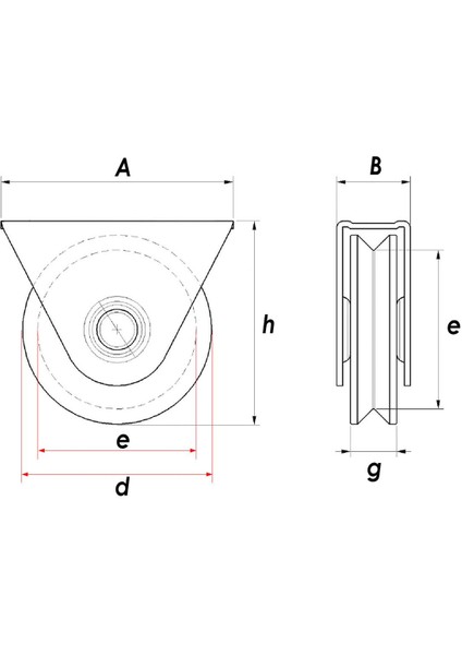 RMT060 Sürgülü Demir Kapı Için Tablalı Ray Makarası 60 mm