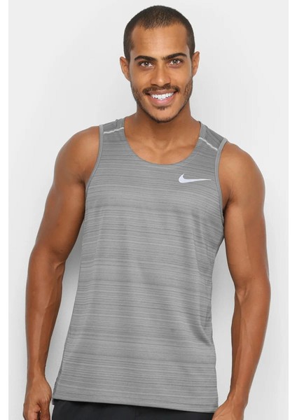 Miler Dri Fit Running Tank Top Grey Erkek Koşu Atleti Gri