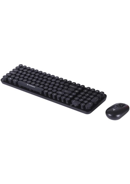 Tmk-07 Siyah Retro Daktilo Görünümlü Kablosuz Q Klavye Mouse Seti