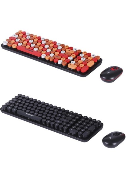 Tmk-07 Siyah Retro Daktilo Görünümlü Kablosuz Q Klavye Mouse Seti