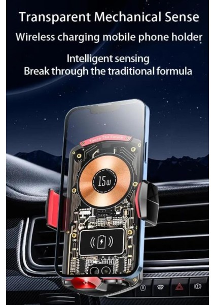 Dokunmatik Sıkma 15W Wireless Şarj Veya Soketli Kablolu Şarj Özellikli Araç Petek Telefon Tutucu fiyatları
