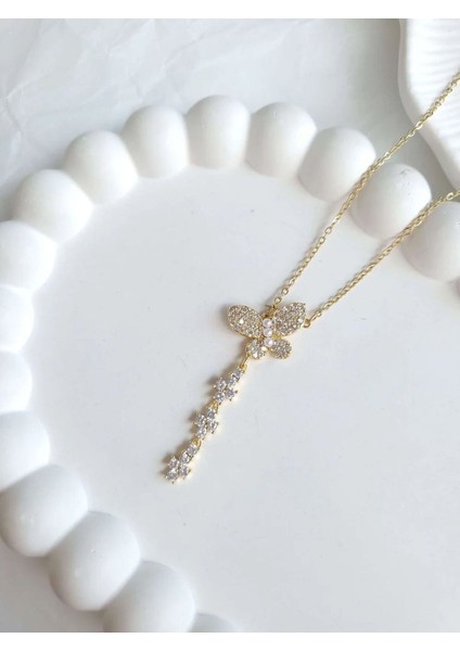 Çelik Gold Inci Detaylı Kelebek Kadın Kolye fiyatları