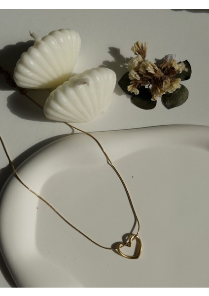 Çelik Kalp Figürlü Basic Kadın Kolye Altın Love Harmony - Gold