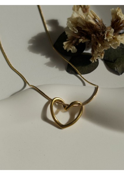 Çelik Kalp Figürlü Basic Kadın Kolye Altın Love Harmony - Gold fiyatları