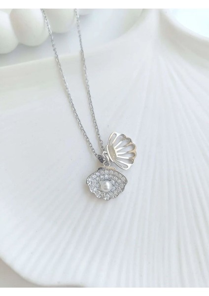 Çelik Silver Istiridye Kadın Kolye