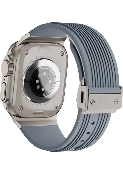 Apple Watch Uyumlu 10 Serisi 46MM KRD-113 Spor Görünüm Silikon Uyumlu Kordon