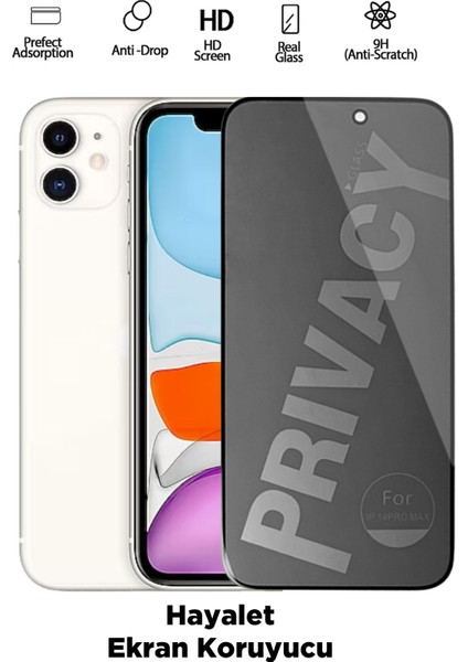 İphone 11 Uyumlu Tam Kapatan Hayalet Ekran Koruyucu Privacy Tamperli Kırılmaz Cam