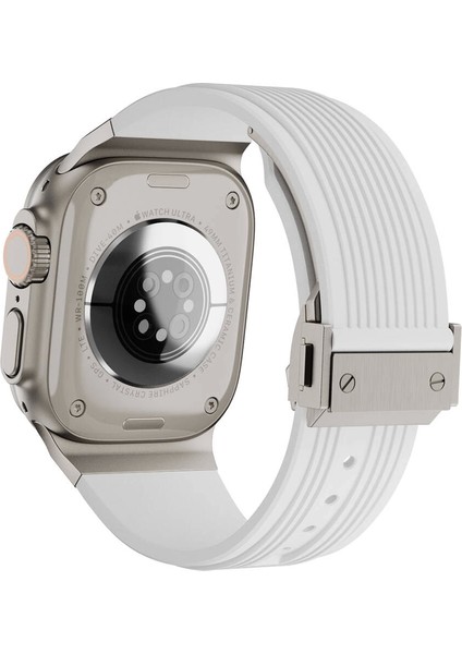 Apple Watch Uyumlu 10 Serisi 46MM KRD-113 Spor Görünüm Silikon Uyumlu Kordon