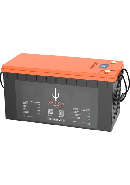 Hda Power Poseidon 25.6V 100AH Bluetooth Lityum Lifepo4 Akü