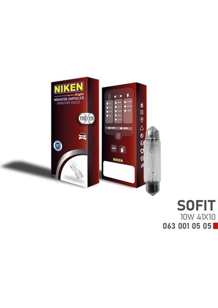 Nıken Sofıt Ampul 10W 41X10 12V 10LU