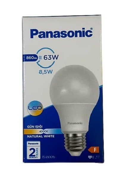 8.5 W 60 W 4000K LED Ampul E-27 Duy Ilık Beyaz Işık