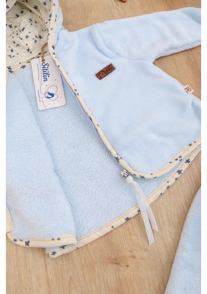 Erkek Bebek Peluş 2 Li Kapişonlu Takım Seti STL6782 fırsatları