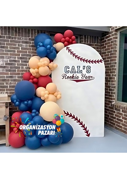 Balon Seti Lacivert-Sütlü Kahve-Deep Red 100 lü Balon Zinciri Seti