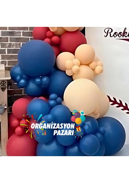Balon Seti Lacivert-Sütlü Kahve-Deep Red 100 lü Balon Zinciri Seti modelleri