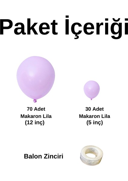 Balon Seti Makaron Lila 100 Lü Balon Zinciri Seti fiyatları