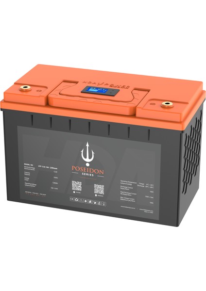 Hda Power Poseidon 12.8V 100AH Bluetooth Lityum Lifepo4 Akü