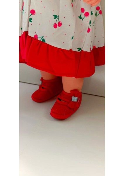 Vavbaby Ruby Barbie Kırmızı Renk Bebek Bandana ve Ayakkabı 0-6 Ay Şirin Sevimli Rahat Yumuşak Taban fiyatları