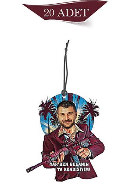 Bymeyla Azer Yar Ben Belanın Ta Kendisiyim Tasarımlı 20'li Oto Kokusu ve Oto Aksesuarı