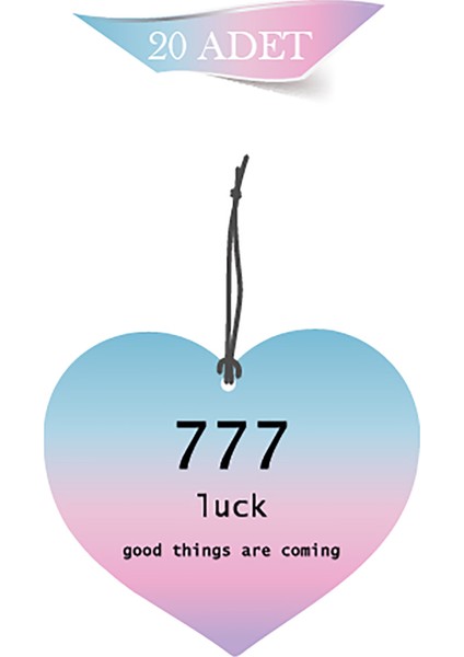 Bymeyla 777 Luck Şans Tasarımlı 20'li Oto Kokusu ve Oto Aksesuarı
