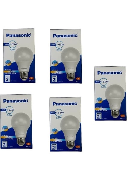 8.5 W 60 W 4000K LED Ampul E-27 Duy Ilıkbeyaz Işık 5 Adet