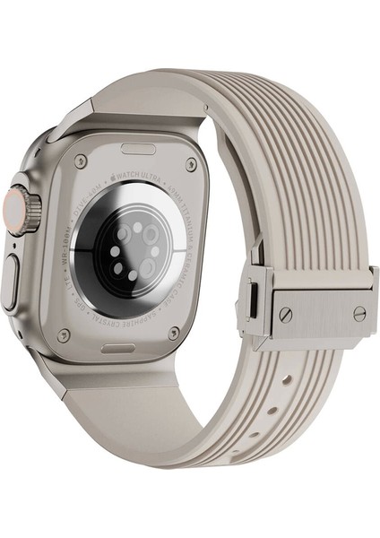 Apple Watch Uyumlu 10 Serisi 46MM KRD-113 Spor Görünüm Silikon Uyumlu Kordon