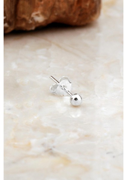 3 mm Gümüş Top Küpe 7075