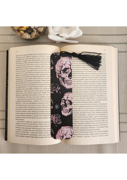 Kuru Kafa Desenli Püsküllü Kabartmalı Kitap Ayracı 3D 3 Boyutlu Altındal Home