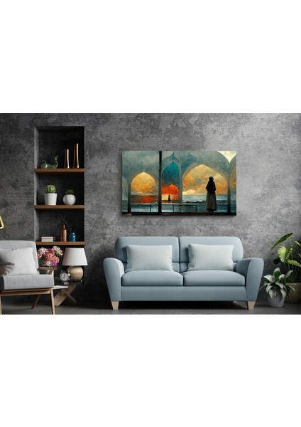 Ramazan Gün Batımı Kanvas Tablo, Abstract Duvar Dekoru, Ev-Ofis Hediye Için Canvas Wall Art